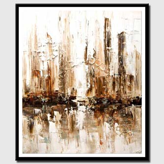 canvas print of white abstract city home decor