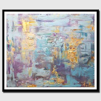 canvas print of baby blue textured abstract painting