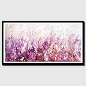 canvas print of huge textured modern blooming flowers painting