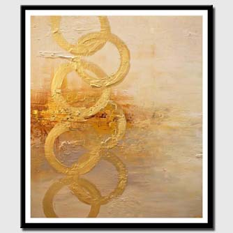 canvas print of contemporary textured golden abstract art