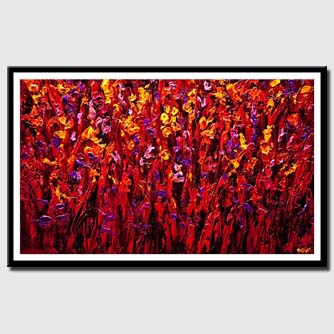 canvas print of modern textured flowers painting home decor