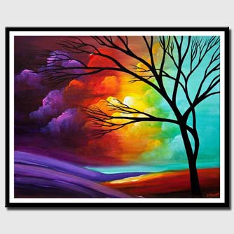 canvas print of modern landscape tree painting