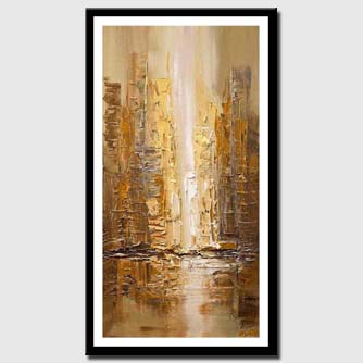 canvas print of modern brown city abstract painting