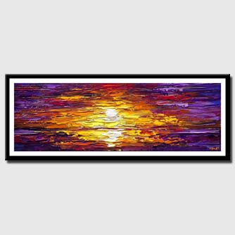 canvas print of modern textured sunset palette knife painting