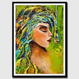 canvas print of rock and roll painting colorful portrait painting modern palette knife painting