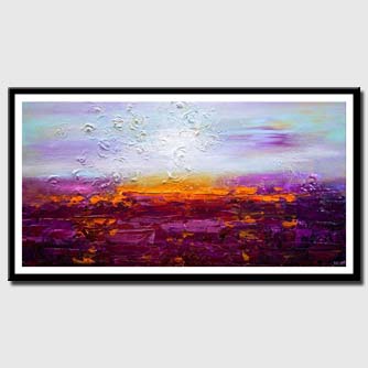 canvas print of purple lavendar field painting