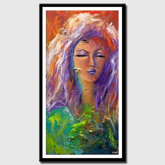 canvas print of colorful woman portrait painting