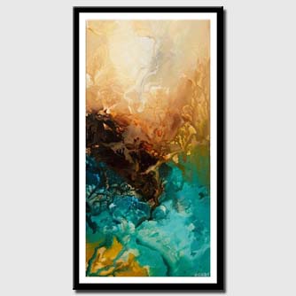 canvas print of turquoise abstract painting