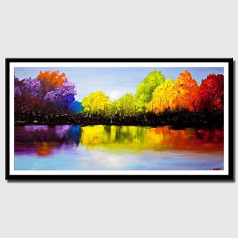 canvas print of textured colorful landscape painting