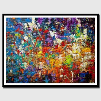 canvas print of colorful textured abstract art