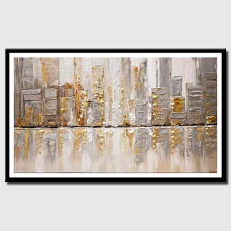 canvas print of abstract art silver city painting