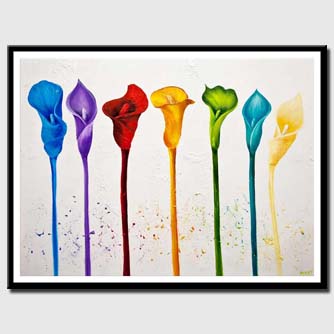 canvas print of colorful tulips abstract floral painting
