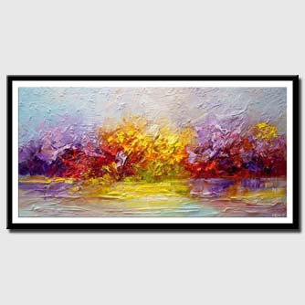 canvas print of colorful modern landscape abstract art