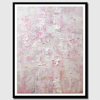 canvas print of pink white textured abstract art