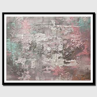 canvas print of heavy textured gray abstract art
