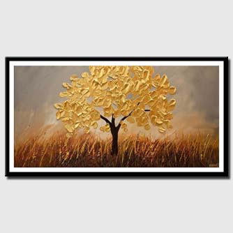 canvas print of olive tree painting gold abstract art
