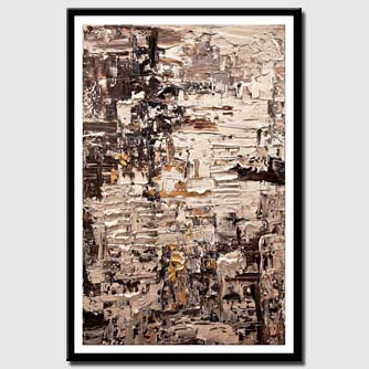canvas print of brown cream abstract art textured painting