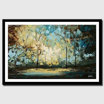 canvas print of palette knife landscape painting trees