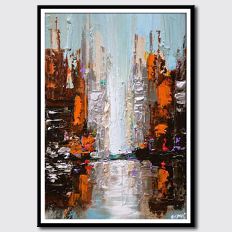 canvas print of cityscape painting city abstract art