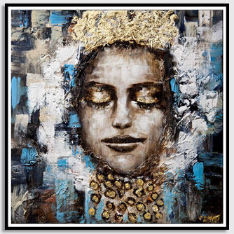 canvas print of queen painting woman with a crown abstract painting