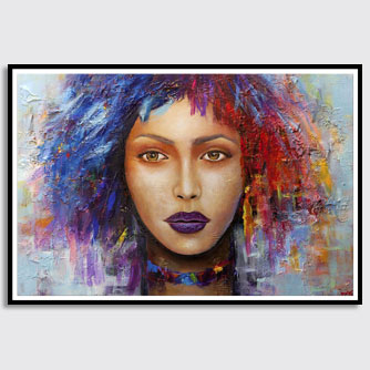 colorful modern woman portrait abstract painting